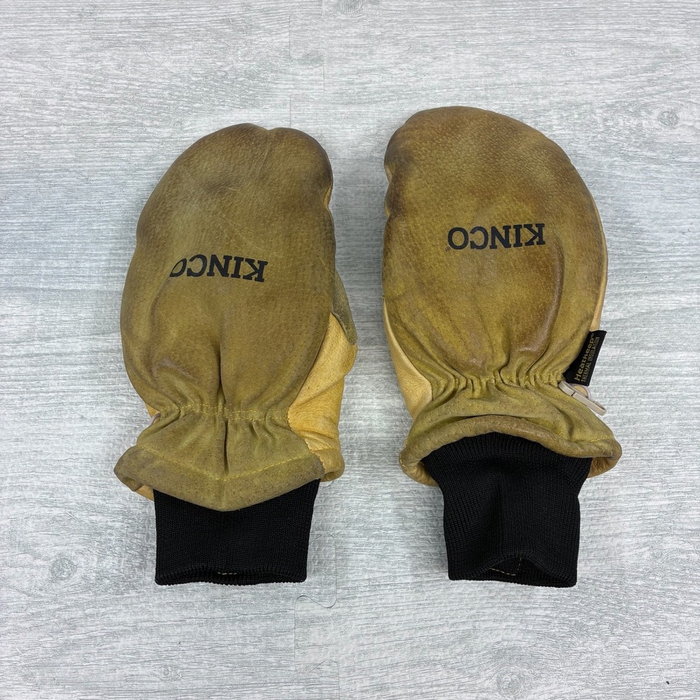 Kinco Mittens Mens Tan Leather Heatkeep Thermal Insulation Work Winter Gloves